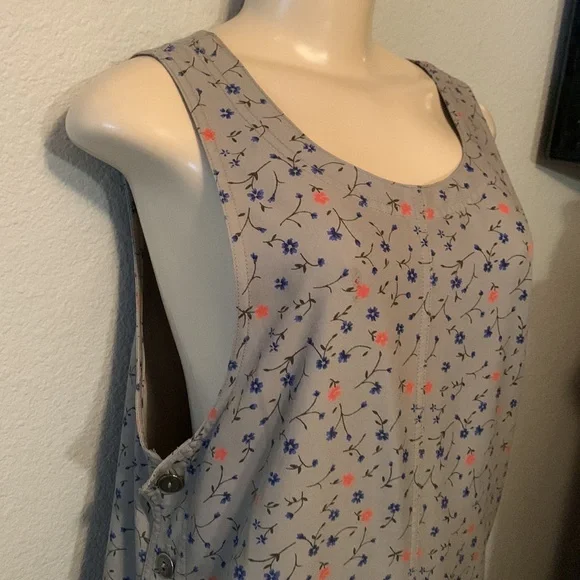 Directives | Dresses | Directives Sage Green Tiny Blue Orange Flowers  Overall Jumper Dress Szsmall | Poshmark